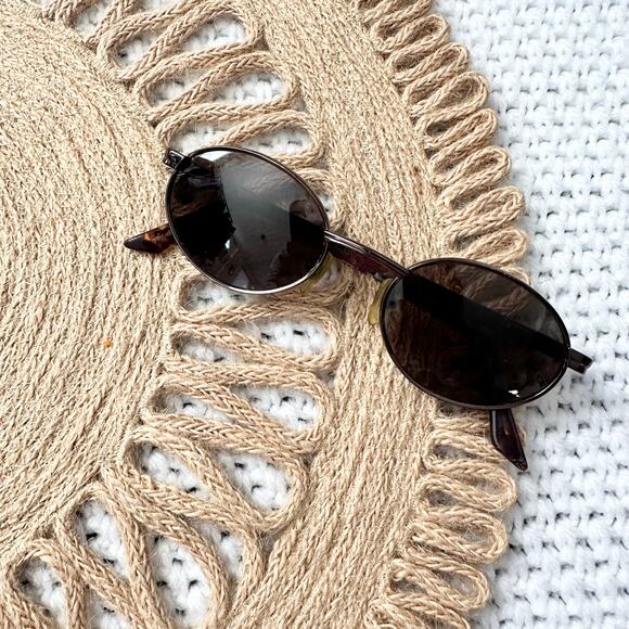 Ralph Lauren Accessories - Ralph Lauren Vintage Mini Round Oval Brown Lens Metal Frame Y2K 90s Sunglasses